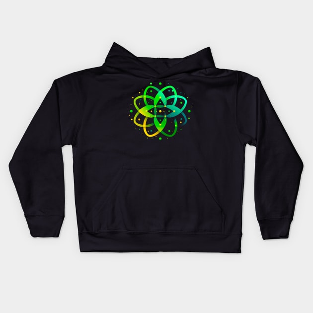 green geometrical Kids Hoodie by bezzelless